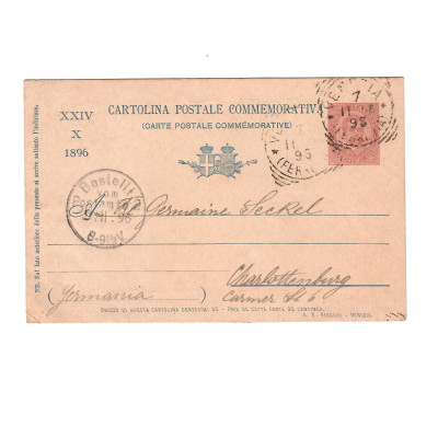 Korespondenční lístek Benátky 1896 Itálie