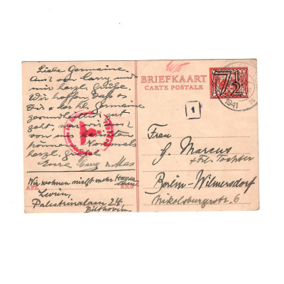 Korespondenční lístek Holandsko 1941