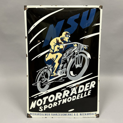 Smaltovaná cedule NSU Motorräder Sportmodelle 60x40cm