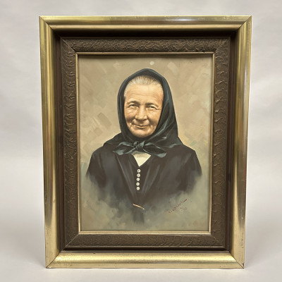 Obraz portrét staré ženy, A.Otahal 1940