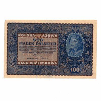 Papírová bankovka 100 sto marek Polskich, r.1919 série IF...